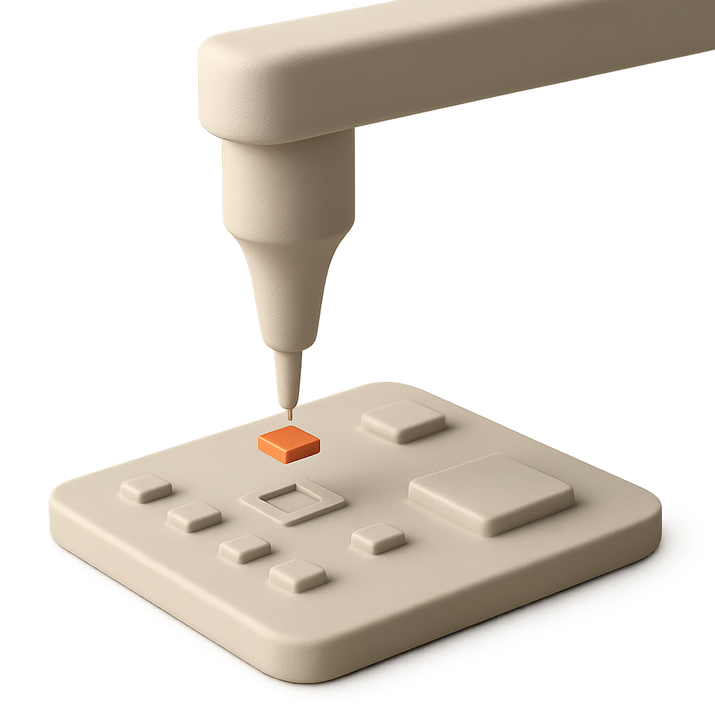 Pick and place machine for factory device provisioning