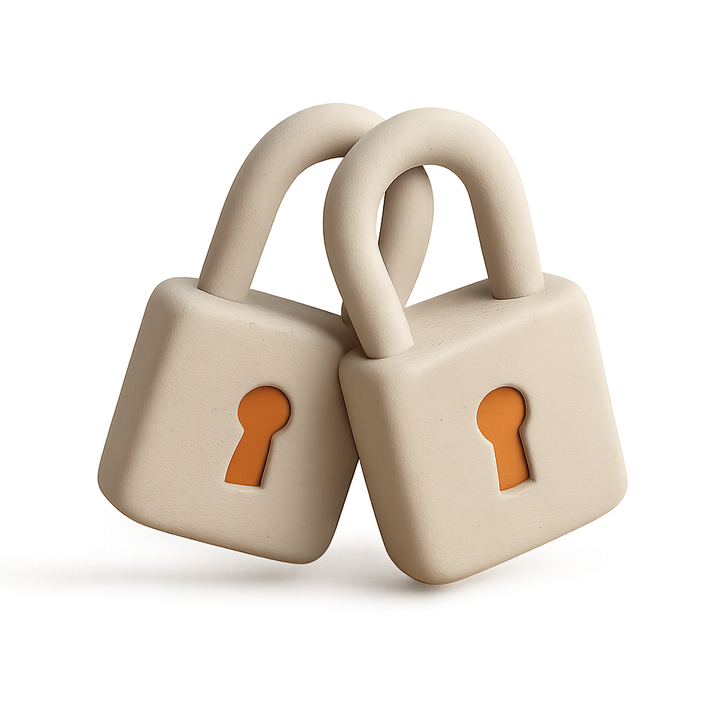 Two interlocking locks representing mutual TLS authentication